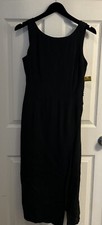 Patrick Collection Silk Sheath Sleeveless Black Dress Size 4