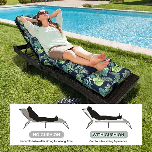 Outdoor Chair Cushion Lounge Chair Cushion Thick Beach Chaise Lounge Cushion New - Picture 53 of 60