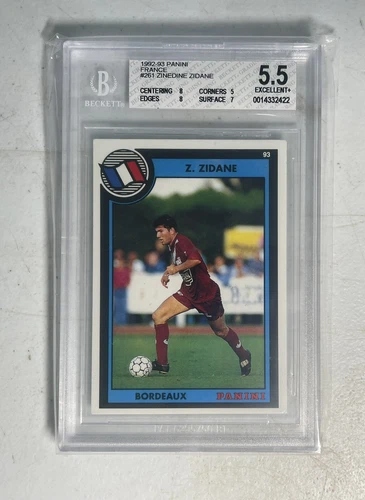 1992 - 93 Panini Zinedine Zidane #261 Bordeaux Rookie RC BGS 5.5 - 8 / 8 / 7 / 5
