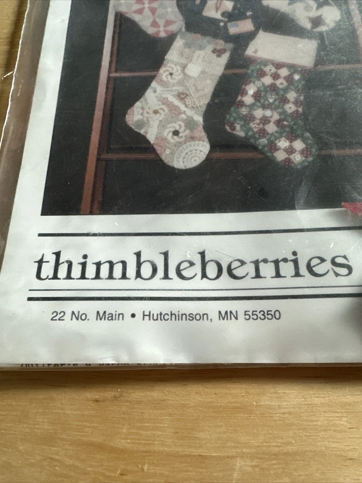 THIMBLEBERRIES MEMORY STOCKINGS SEWING PATTERN VINTAGE Patchwork Design Uncut - Image 4 of 4