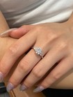 Round Moissanite Three Stone Pear & Round Engagement Ring Promise Ring For Women