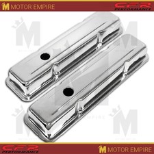 For 58-86 Chevy Small Block 283-305-327-350-400 Short Steel Valve Covers Chrome