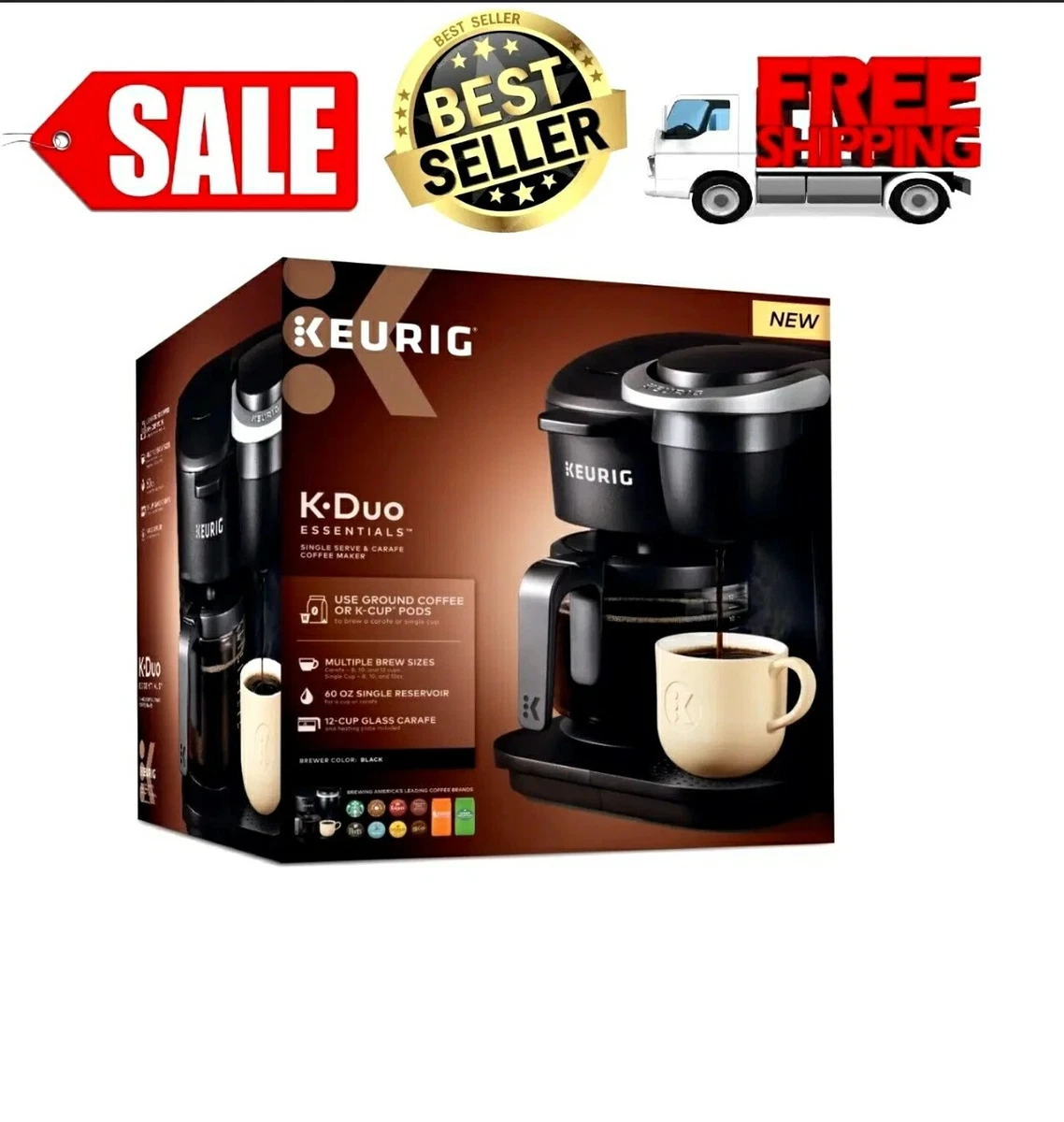 Keurig K-Duo Essentials Single Serve K-Cup Pod & Carafe Coffee Maker, Black