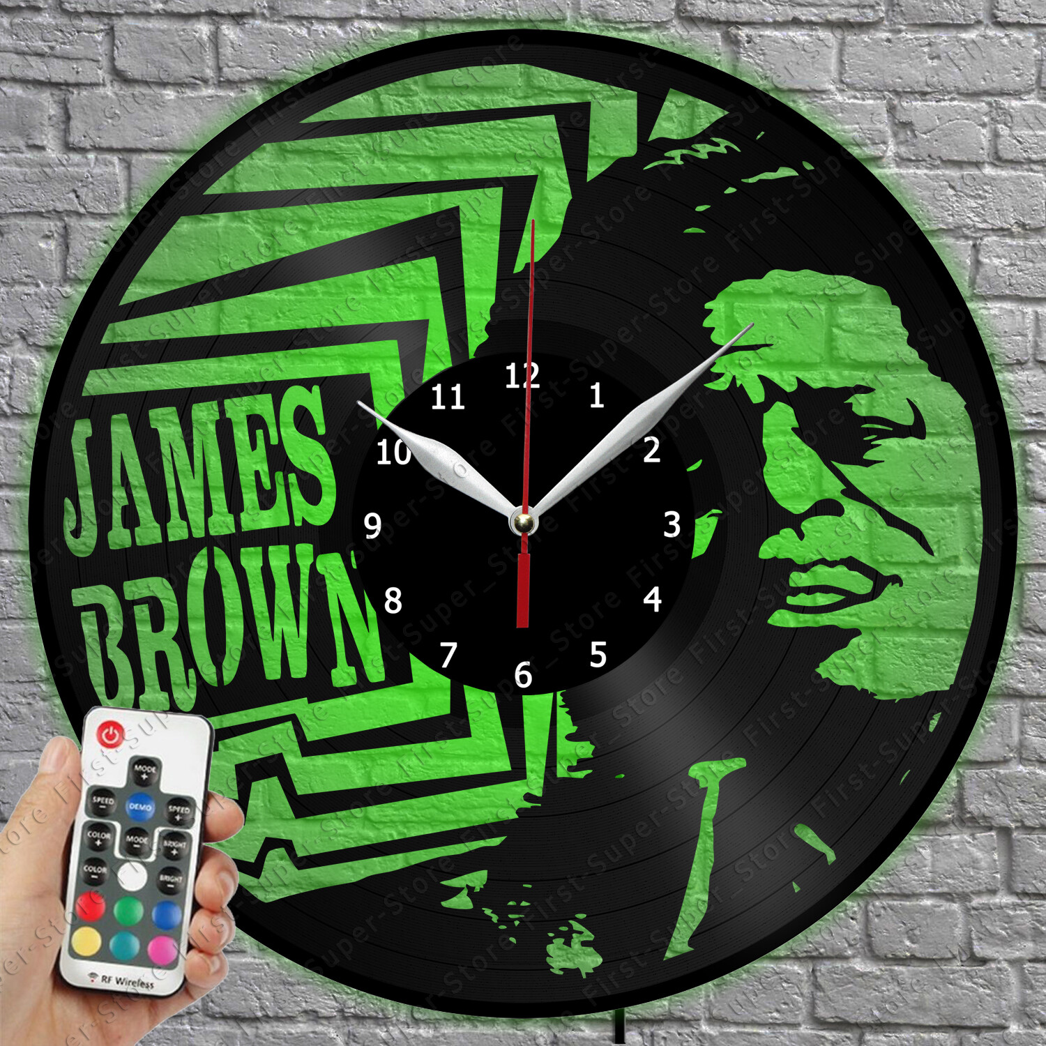 James Brown Vinyl Record LED Wall Clock with Light 1538