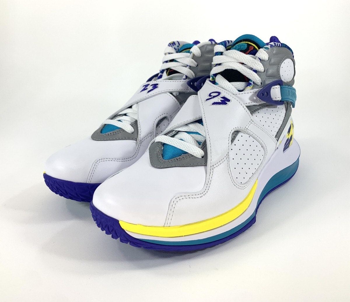 azzurro Air Jordan 8 Zoom Zero HC Tennis Shoes White Aqua Purple