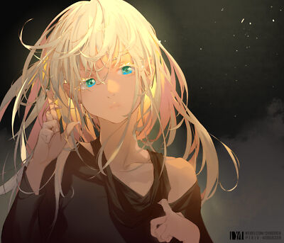 Anime girls digital art artwork 2d portrait dm blonde Play Gaming Mat Desk