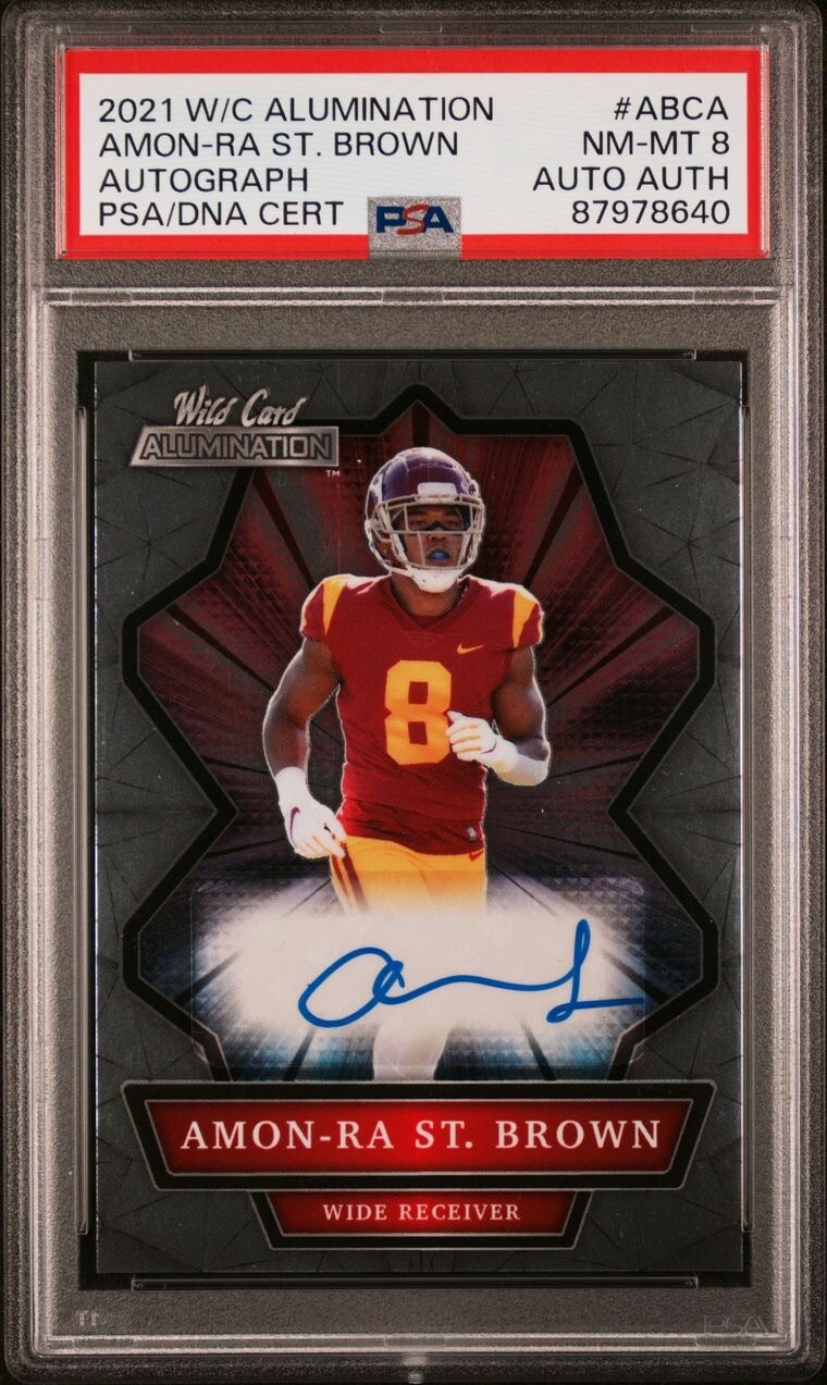 Amon-Ra St. Brown Wild Card Alumination Autographs #ABCA Holo-Lux Silver