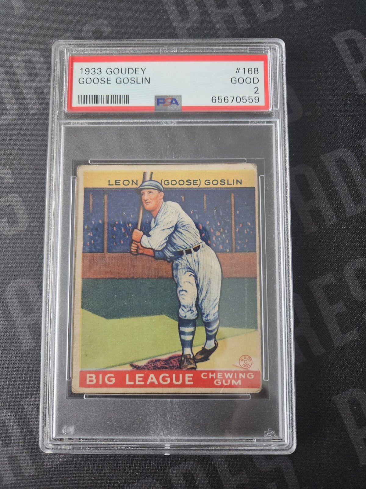 1933 Goudey Goose Goslin #168 PSA 2 Washington Senators HOF