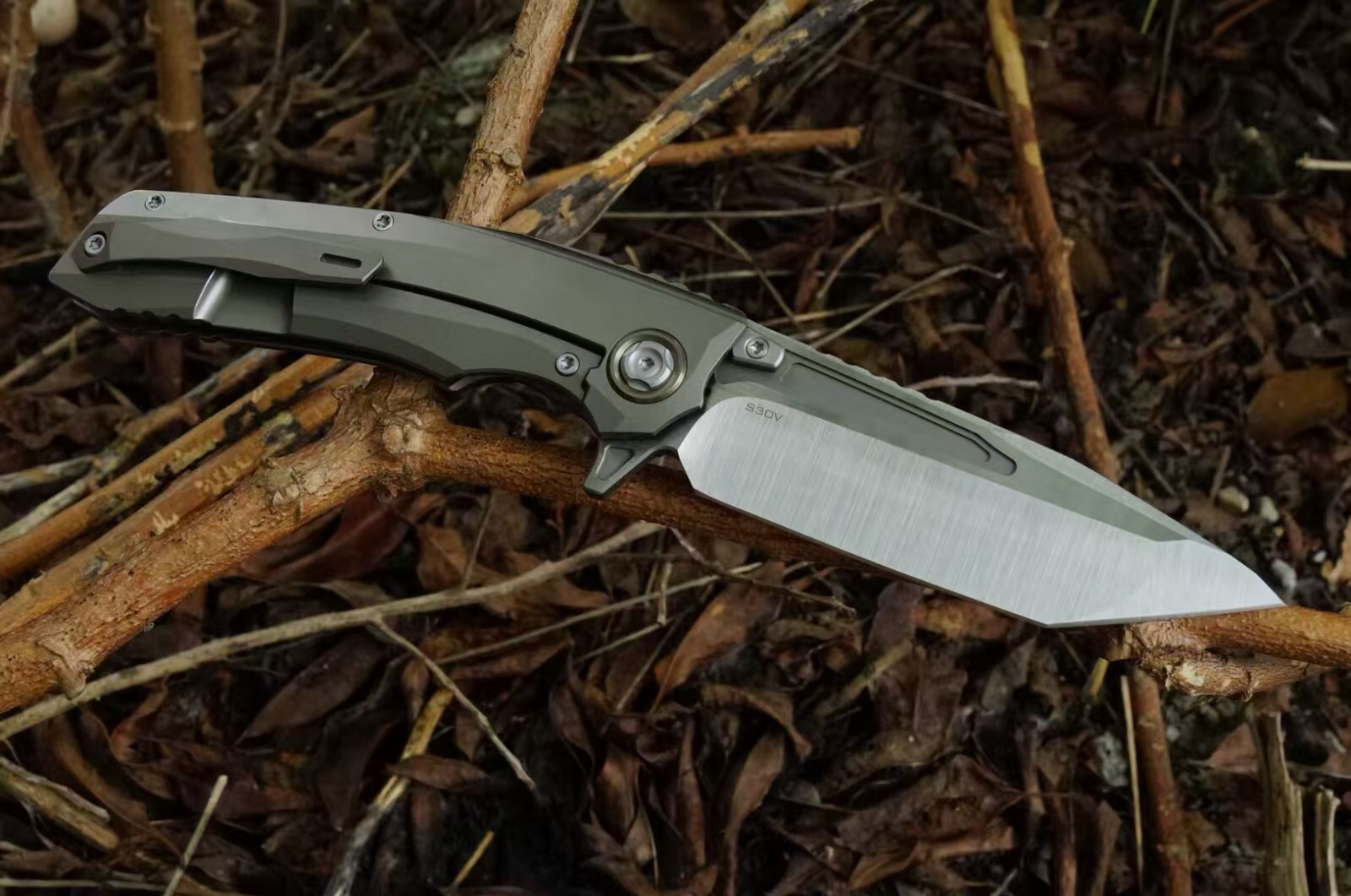 Venom T Pocket Knife S30V Tanto Blade Carbon Fiber Titanium Handle