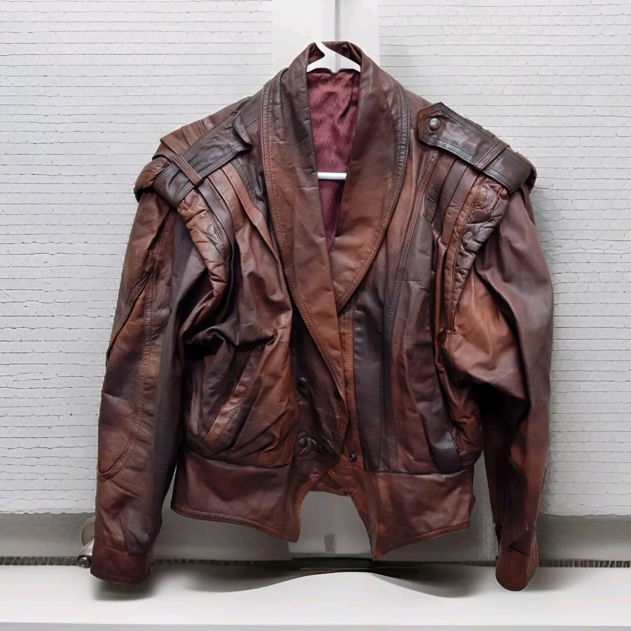 Vintage 1980s Rare Brown Leather Jacket - Gem
