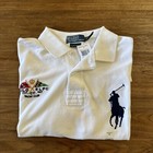 Ralph Lauren Polo Shirt Large Adult White Big Pony Custom Fit Cotton Men's Sz XL