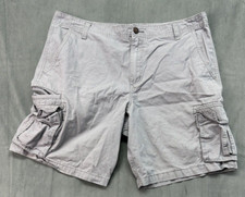 Magellan Cargo Shorts Gray Cotton Mens 36 x 10 Pockets Outdoor Casual