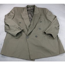 Men  s Double Breasted Pure Wool Blazer Made in Canada Vintage Olive Green Large