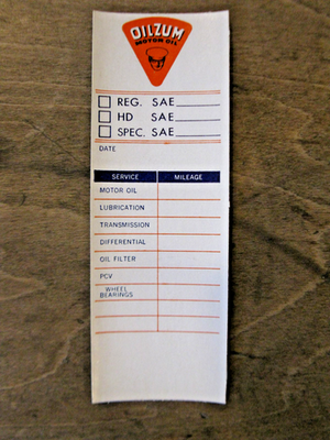 #ad #ad Vintage NOS Oilzum Motor Oil Mileage Sticker 4quot; Tall Gas Oil Decal $3.97