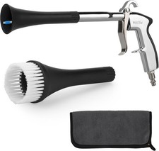 Car Cleaning Gun, 6-9.2Bar, High Pressure Air Blow Gun with 2 Set Nozzle Black