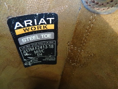 Ariat Sierra Men Size 9EE Square Steel Toe Cowboy Boots Leather Brown - Picture 6 of 12