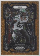 C.J. Mosley 2023 Panini Prizm Orange Lazer Prizm #230 New York Jets