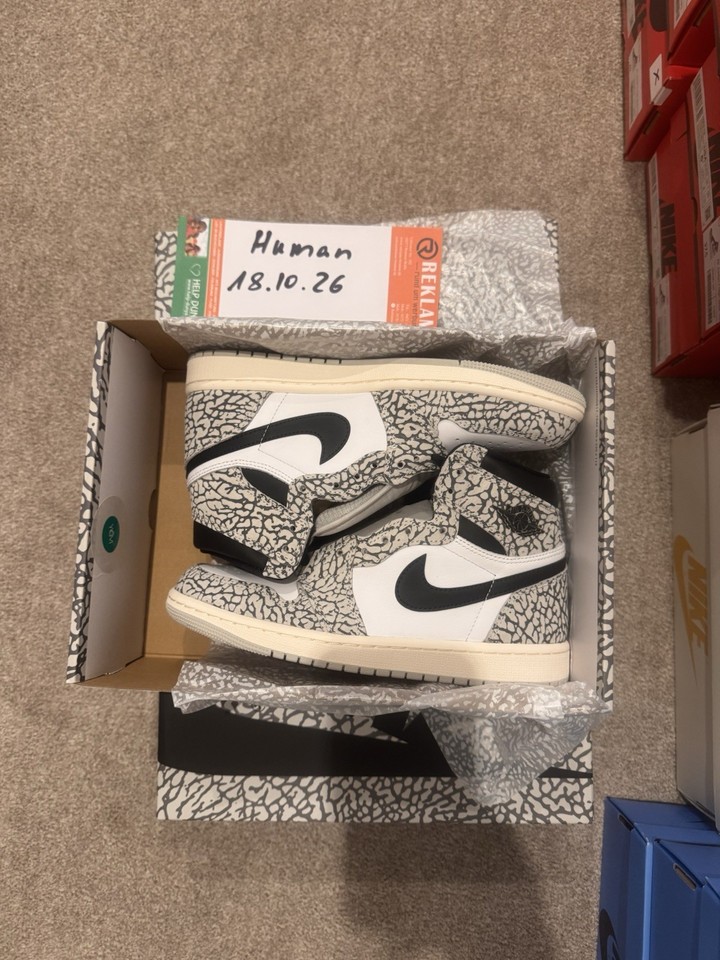Nike Air Jordan 1 Retro High OG White Cement M – US 8 EU 41– DS OVP