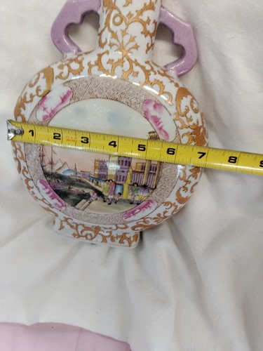 Antiker Baoyueping chinesischer Chinoiserie Mond Flachmann fast 10,5 Zoll - Bild 5 von 7