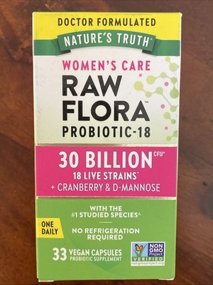 Nature's Truth Women's Care Raw Flora Probiotic -18 33 Capsules