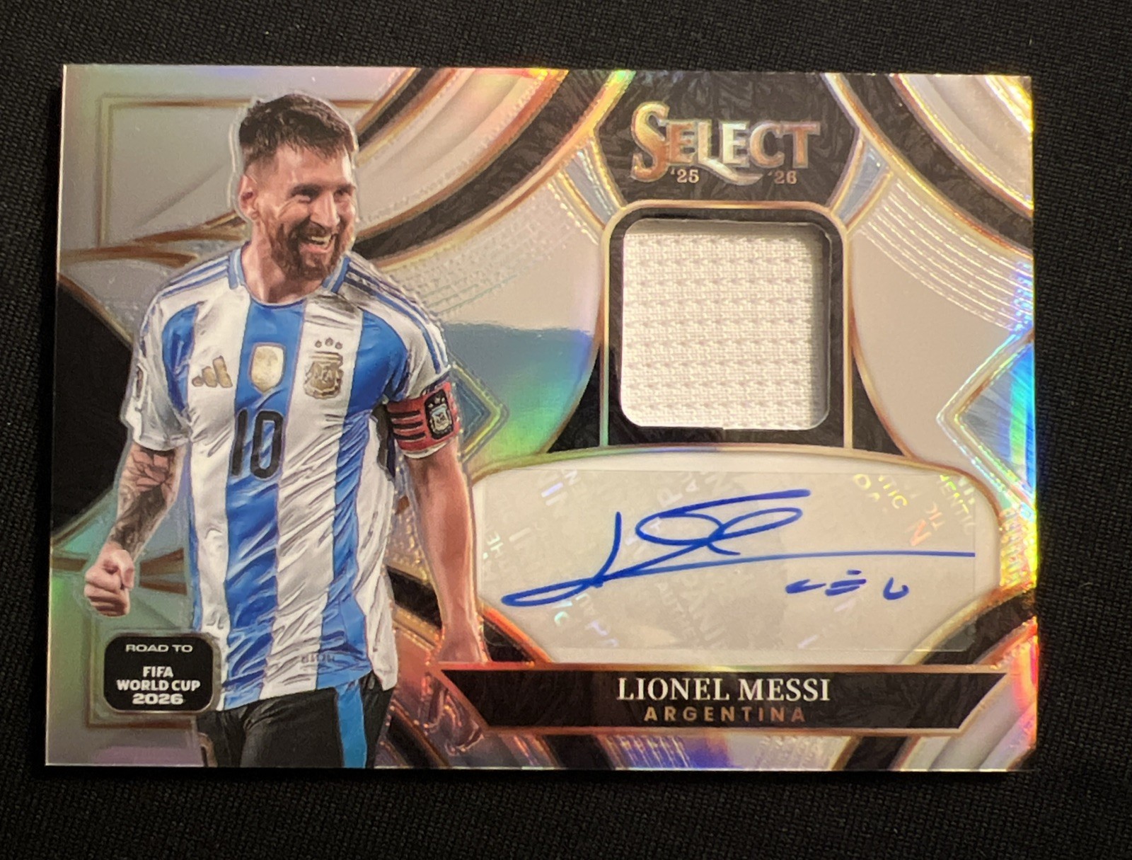 2025/26 Panini Select Prizm Road To World Cup Lionel Messi Jersey Patch Auto
