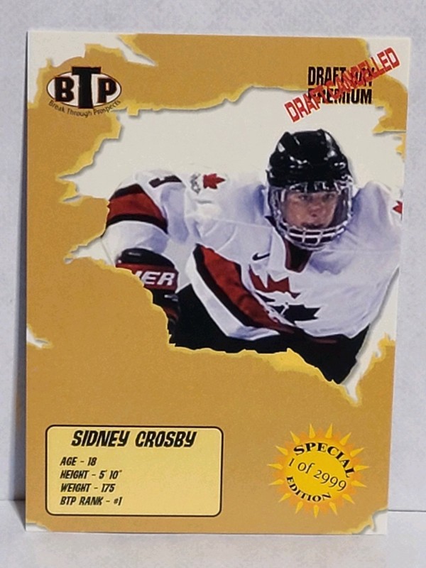 2005 SIDNEY CROSBY Break Through Prospects BTP Cancelled DRAFT RC HOCKEY SP