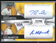 Jason Esposito/Sean Gilmartin 2010 Bowman Sterling USA Dual Gold Refractor Auto