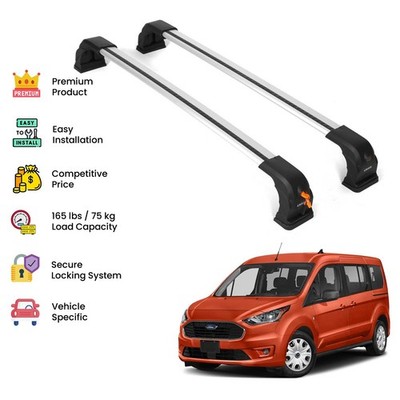 Silver Premium Roof Rack Cross Bars  For Ford Connect  2022 Up