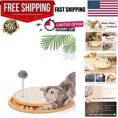 Safety First: Natural Sisal Cat Scratcher with Interactive Toy for Kittens