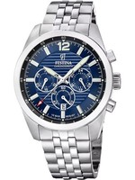 Festina F20742/4 Armbanduhr Herren Chronograph 44Mm 10ATM Quarz Blau Silber