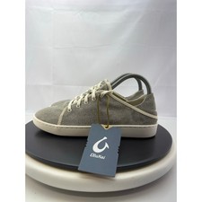 Olukai Pehuea Li Womens Size 8 Tapa White Sand Casual Lace Up Slip On Shoes NEW