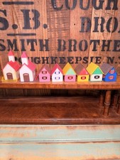 Vintage Plastic Houses And Churches For Train Set Or Holiday Display