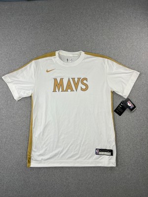 Dallas Maverick Shirt Men M Tall White City Edition Legend Wordmark Perfromance