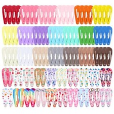 120pcs 1.2in Mini Colorful Snap Hair Clips for Baby Toddler Girls Multi-colored