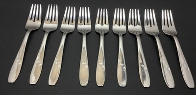  Lot of 9 Vtg Wallace North Star  7   Fork Atomic Stainless Silverware .[S5-1-24
