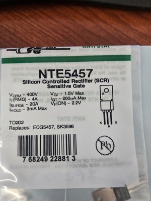 NTE5457 Silicon Controlled Rectifier (SCR) Sensitive Gate