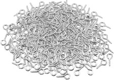 100 Pcs Small Screw Eye Pins, 10Mm X 5Mm Small Eye Hooks, Eye Hooks Screw Is Sui