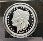 2017 Morgue Anne 1  oz  Proof  Zombucks  Silver Round - with Box and COA