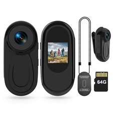 Mini Body Camera HD 1080P Thumb Action Cam, Wearable Body Cam with 64GB Card ...
