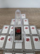 Canadian Maple Leaf colourised 1/4 troy ounce silver 7g fine 999.9  bullion bar 