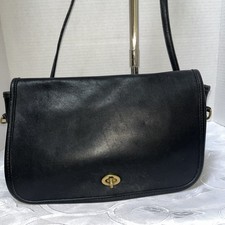 Vintage COACH Convertible Clutch Black Glovetanned Leather Made in USA 9635 READ