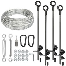 hannger 4 Pcs 30" Long Ground Anchors Shed Kit with 3/16" 4PCS, Black