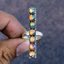 Orange Spiny Oyster Gemstone Handmade 925 Sterling Silver Dainty Jewelry Ring