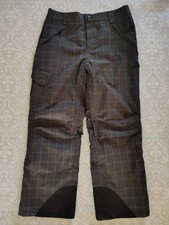Obermeyer Saranac Ski Snow Pants Mens L Large Gray Plaid Insulated Nylon