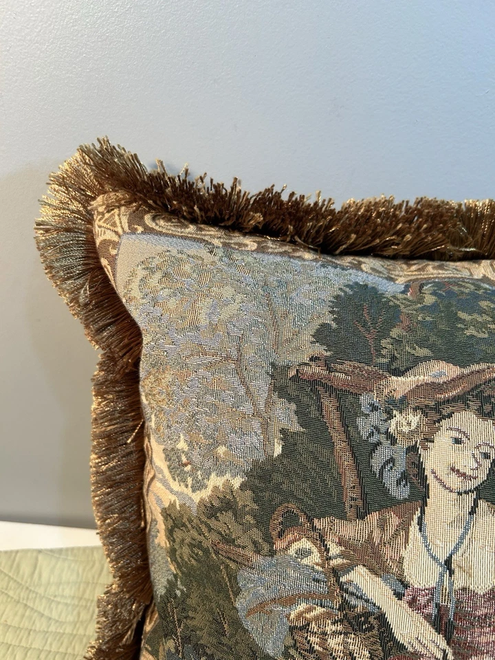 Шерри Клайн французский страны женщина с овец гобелен подушка 18 x 18 - Изображение 3 из 4