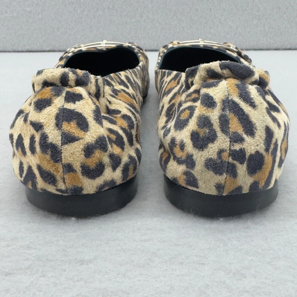 Zapatos planos de ballet de cuero con estampado de leopardo Biala hechos en Italia 7,5 Foto 3 de 4