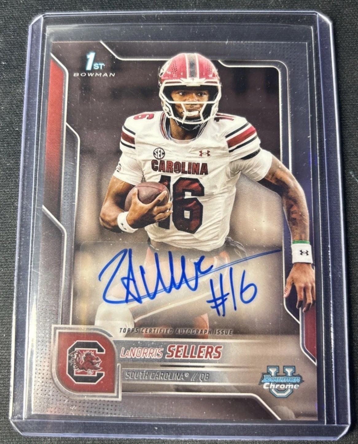 2025 Bowman Chrome University U #BCA-LNS | LaNorris Sellers 1st RC Auto