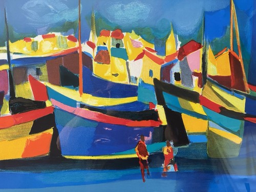 Marcel Mouly Marcel Mouly "Barques Dans Les Maisons” 225/ 300 Framed Aprox 34x42 - Picture 15 of 17