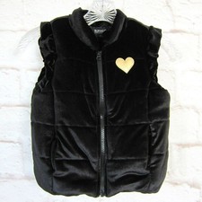 Buffalo David Bitton Black Velvet Puffer Vest Kids Girls Size 5