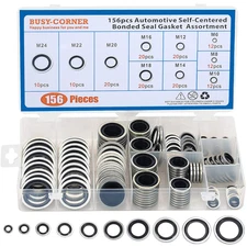 156 Pieces Bonded Seal Dowty Washer,Automotive Self-Centred Dowty Seal Gasket